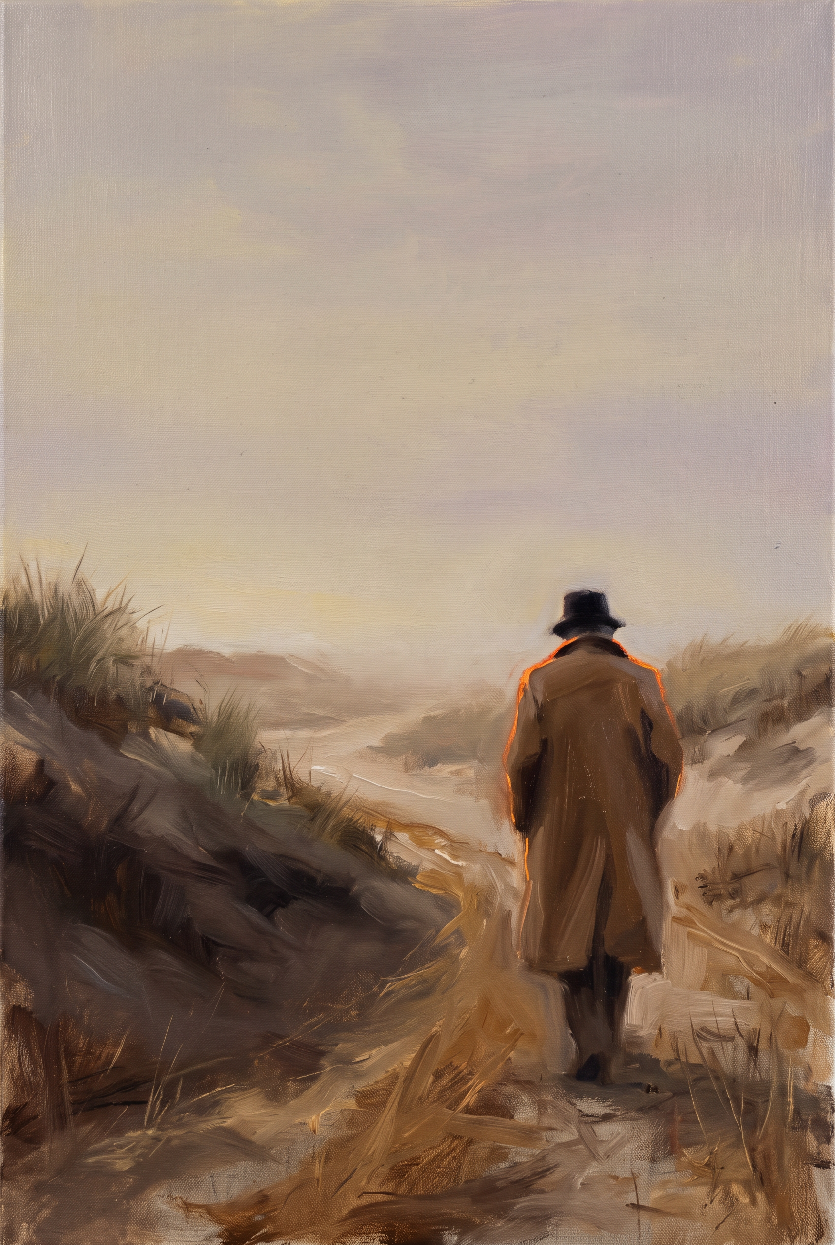 The Long Walk - eenzame wandelaar in de duinen, Wandkraft
