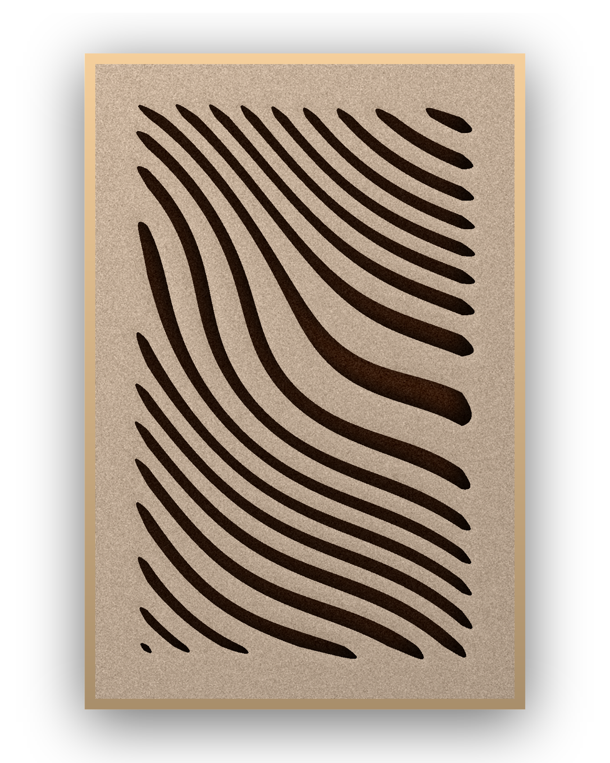 Tidal Stripes akoestisch viltpaneel met blanke baklijst, vrijstaand