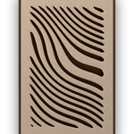 Tidal Stripes akoestisch viltpaneel met kastanjebruine baklijst, vrijstaand