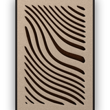 Tidal Stripes akoestisch viltpaneel met zwarte baklijst, vrijstaand