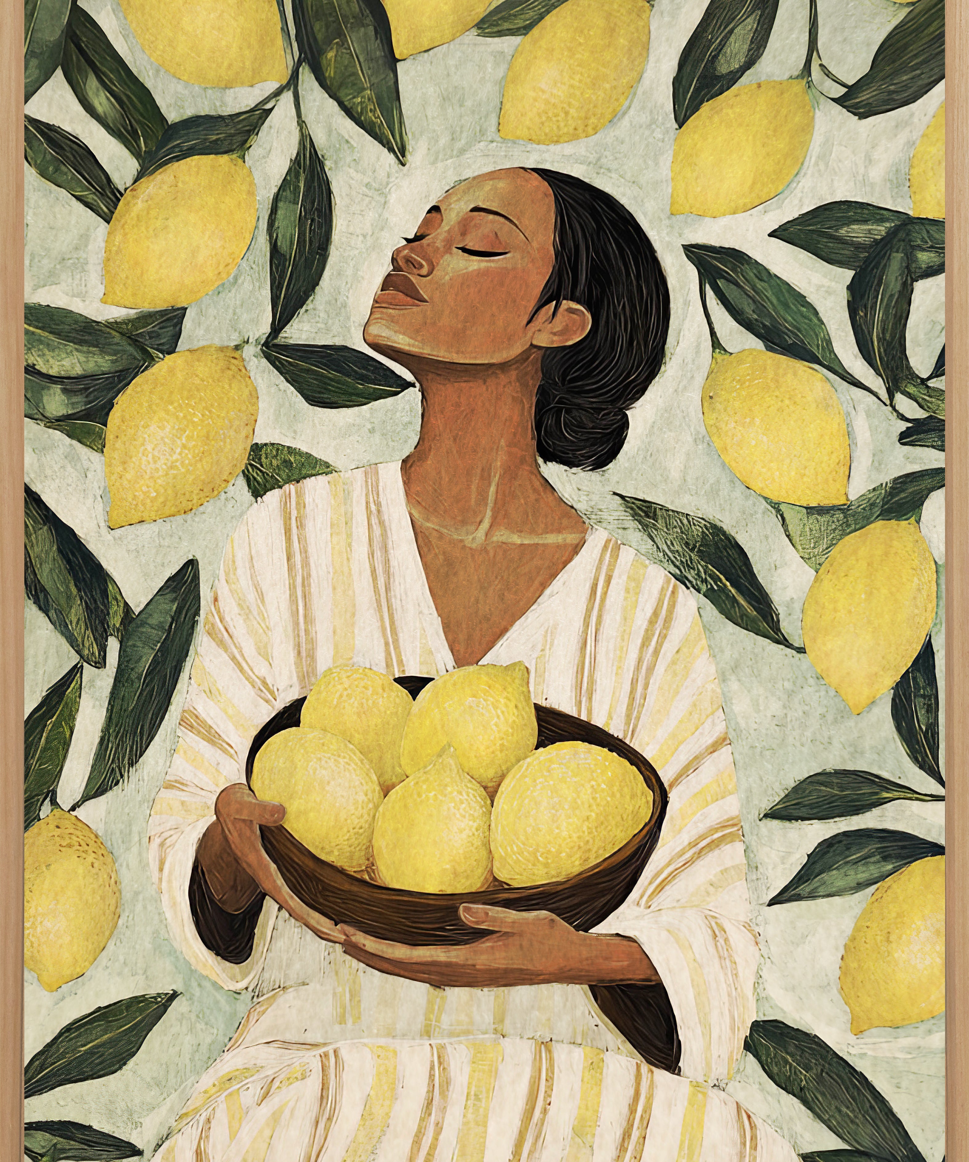 Citrus Serenity Walldecoration Wandkraft Canvas 40x60 cm Baklijst Blank