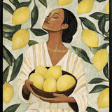 Citrus Serenity Walldecoration Wandkraft Canvas 40x60 cm Baklijst Zwart