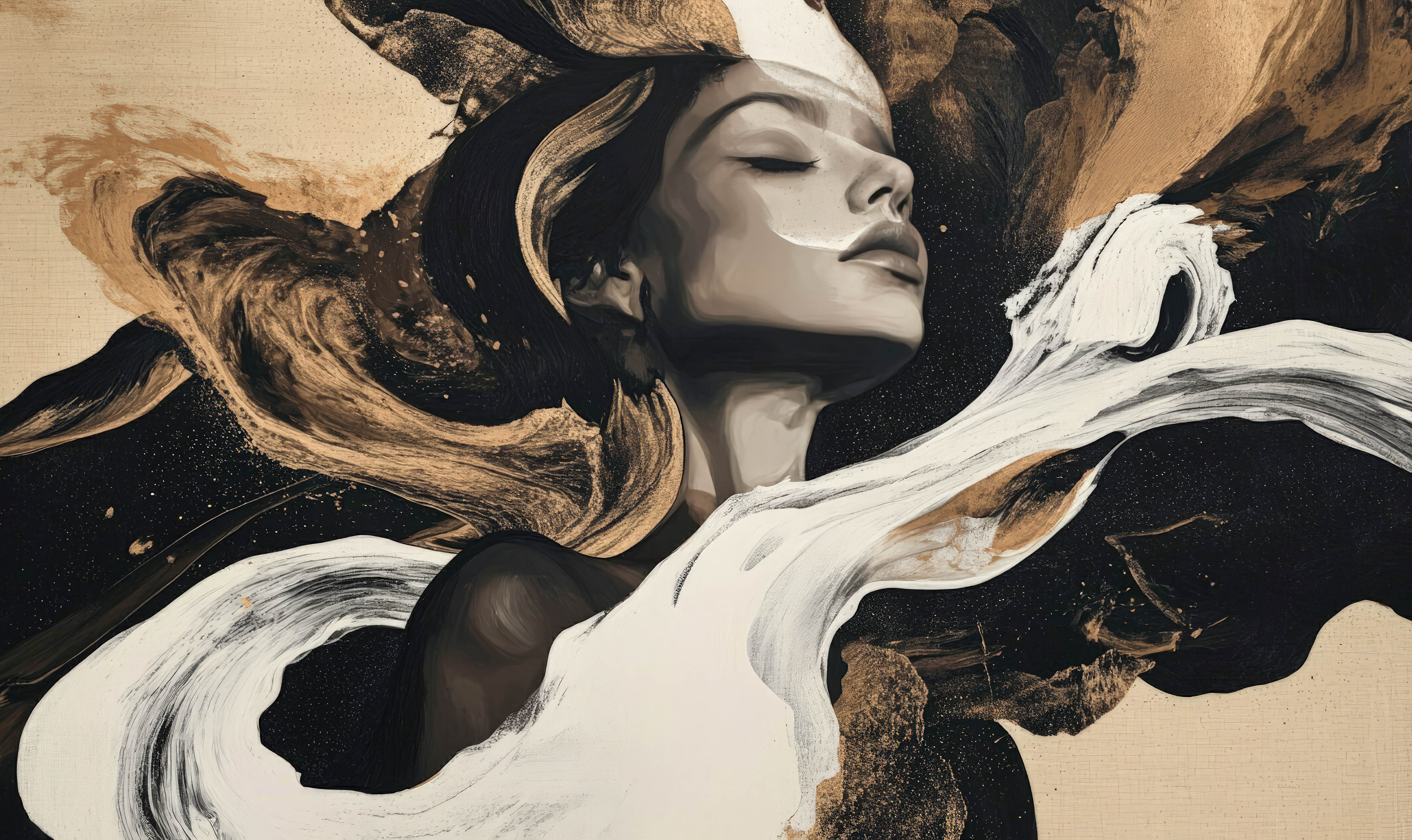 Ethereal Flow Walldecoration Wandkraft 118x70 cm