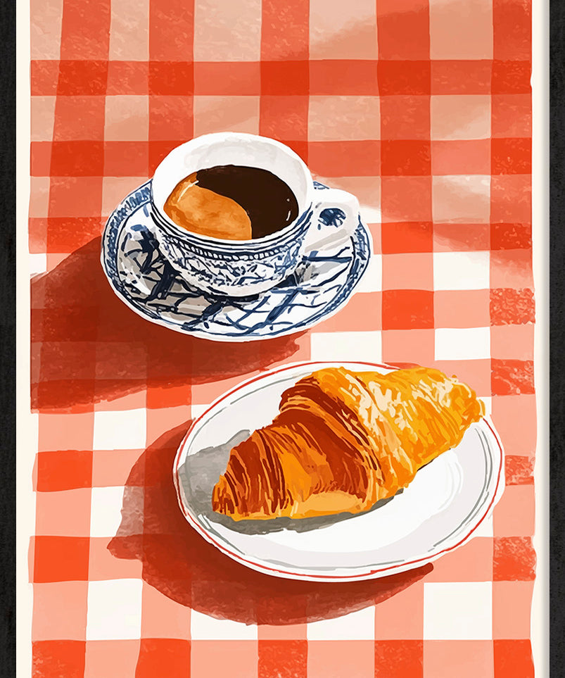 Coffee date Walldecoration Wandkraft 30x40 cm Lijst Zwart