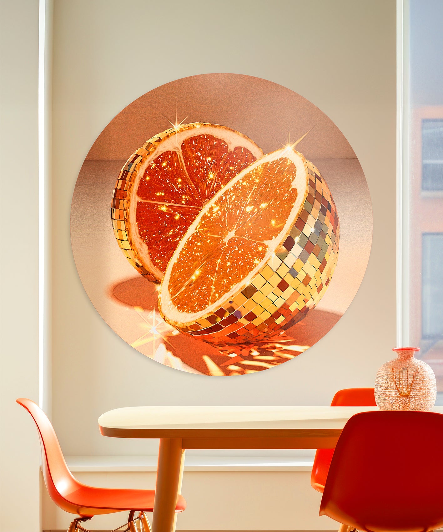 Orange Party Walldecoration Wandkraft
