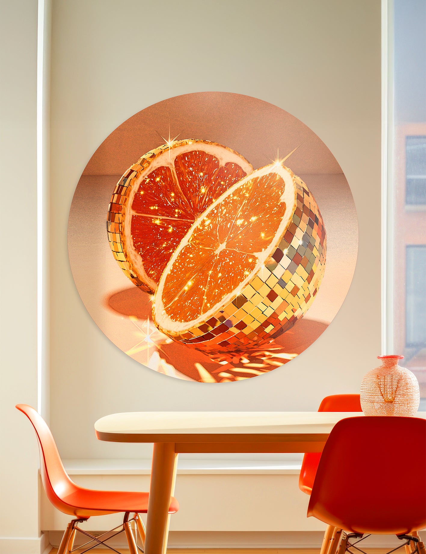 Orange Party Walldecoration Wandkraft