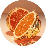 Orange Party Walldecoration Wandkraft 120x120