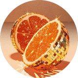 Orange Party Walldecoration Wandkraft 120x120