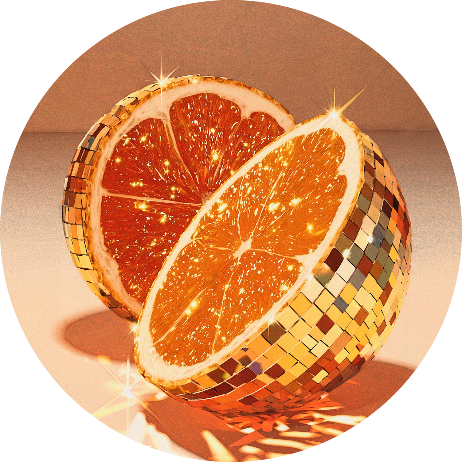 Orange Party Walldecoration Wandkraft 120x120
