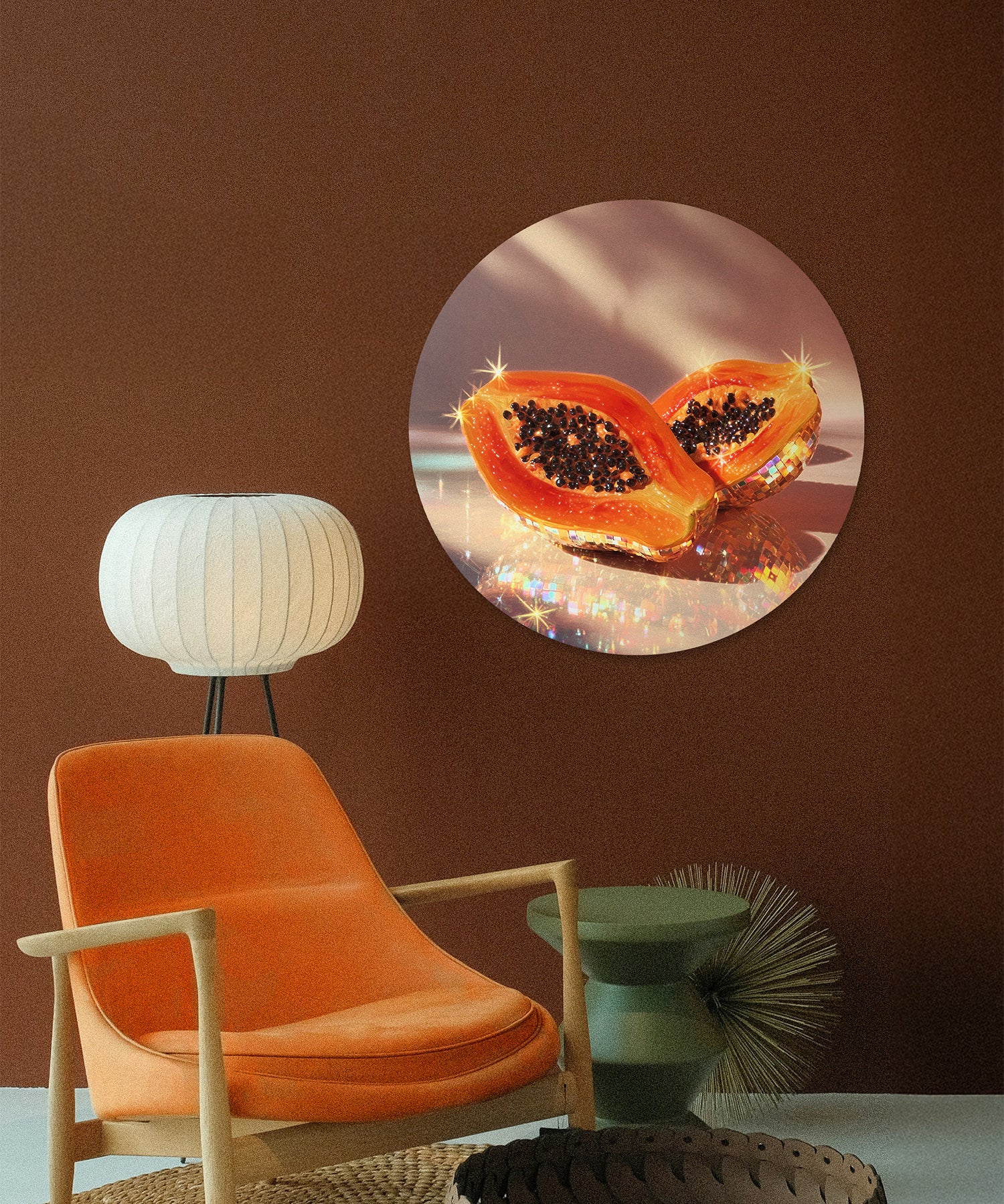 Discoball Papaya Walldecoration Wandkraft