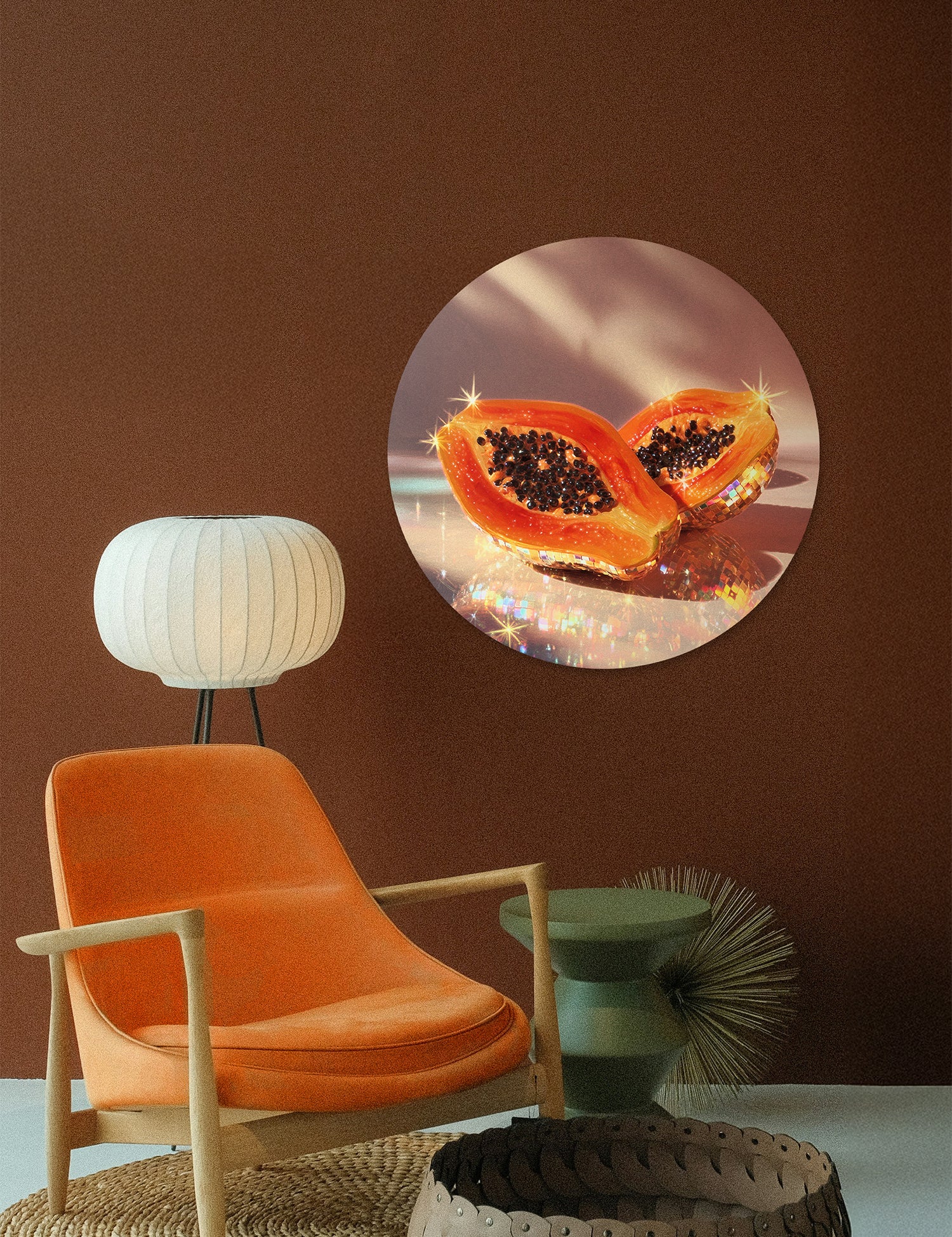 Discoball Papaya Walldecoration Wandkraft