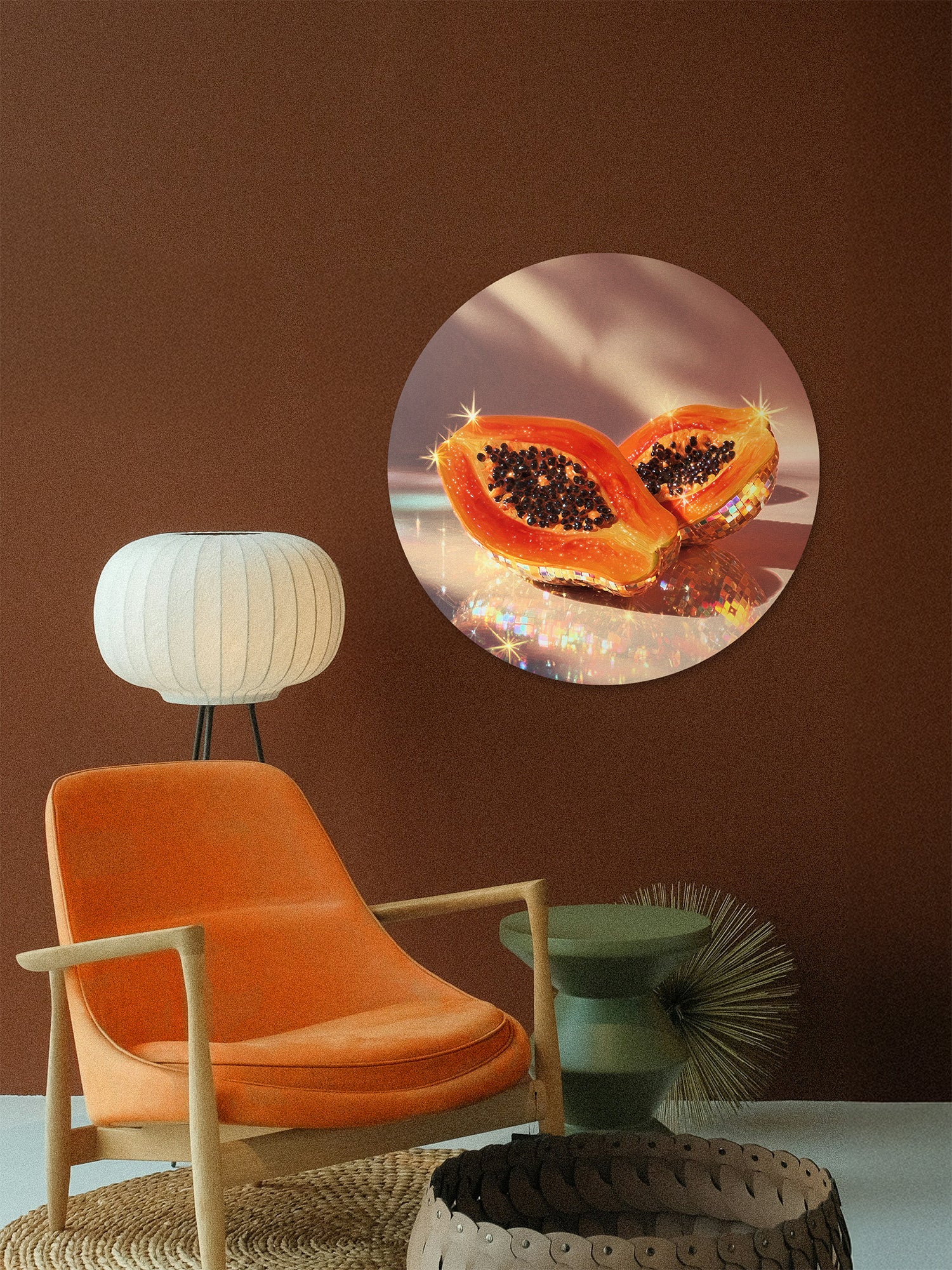 Discoball Papaya Walldecoration Wandkraft
