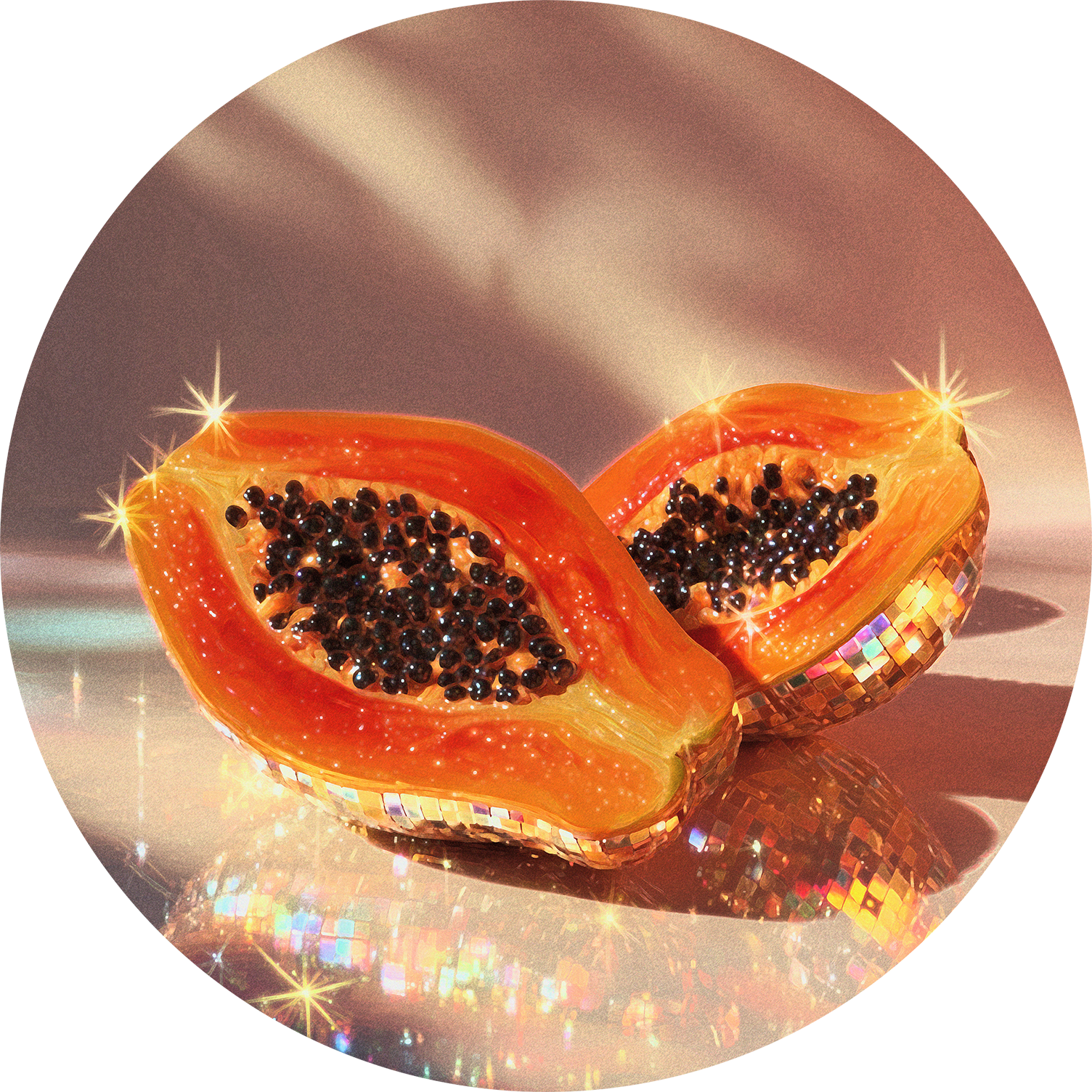 Discoball Papaya Walldecoration Wandkraft 40x40