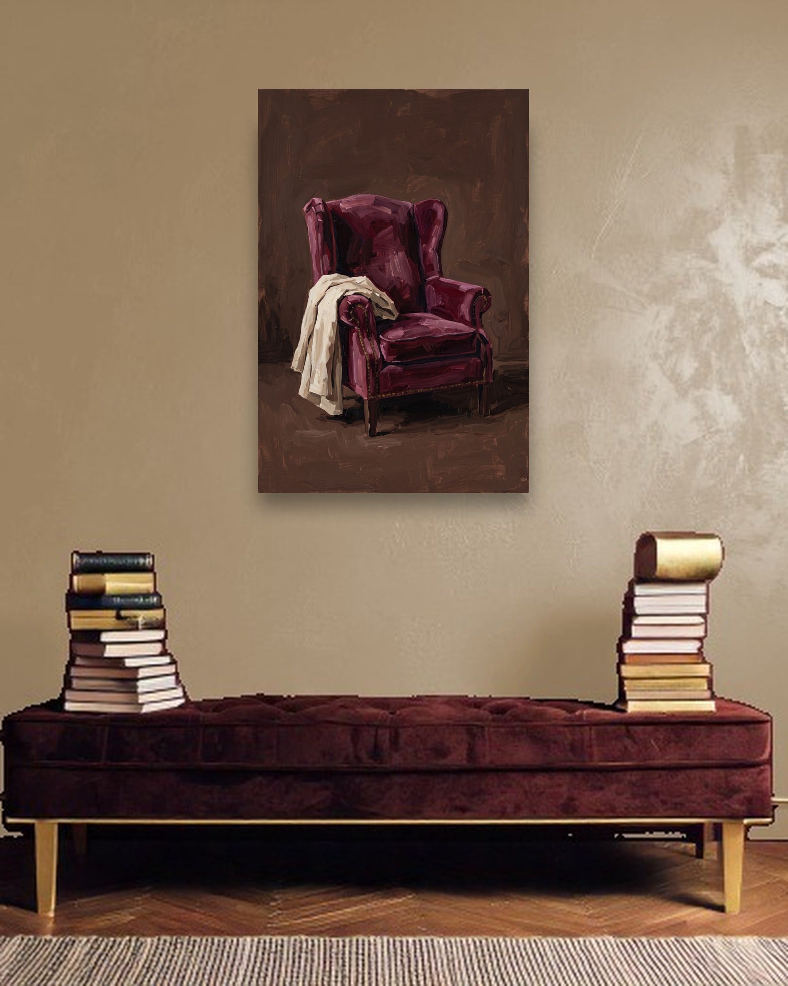 Velvet Repose ambiance sans cadre dans un intérieur de luxe moderne