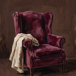 Velvet Repose - bordeauxrode fluwelen fauteuil, Wandkraft