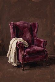 Velvet Repose - fauteuil en velours bordeaux, Wandkraft