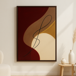Velvet Silence van Wandkraft op canvas in wenge baklijst, in een licht Scandinavisch interieur.