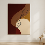 Velvet Silence van Wandkraft op canvas zonder lijst, vlak aan de muur, in een licht Scandinavisch interieur.