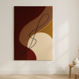 Velvet Silence van Wandkraft op canvas zonder lijst, vlak aan de muur, in een licht Scandinavisch interieur.
