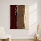 Velvet Silence van Wandkraft op canvas zonder lijst, vlak aan de muur in een licht Scandinavisch interieur.
