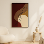 Velvet Silence van Wandkraft op canvas in zwarte baklijst, in een licht Scandinavisch interieur.