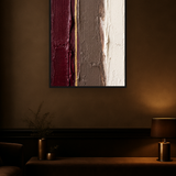 Velvet Silence van Wandkraft op canvas in zwarte baklijst, in een verfijnd dark-luxury interieur.
