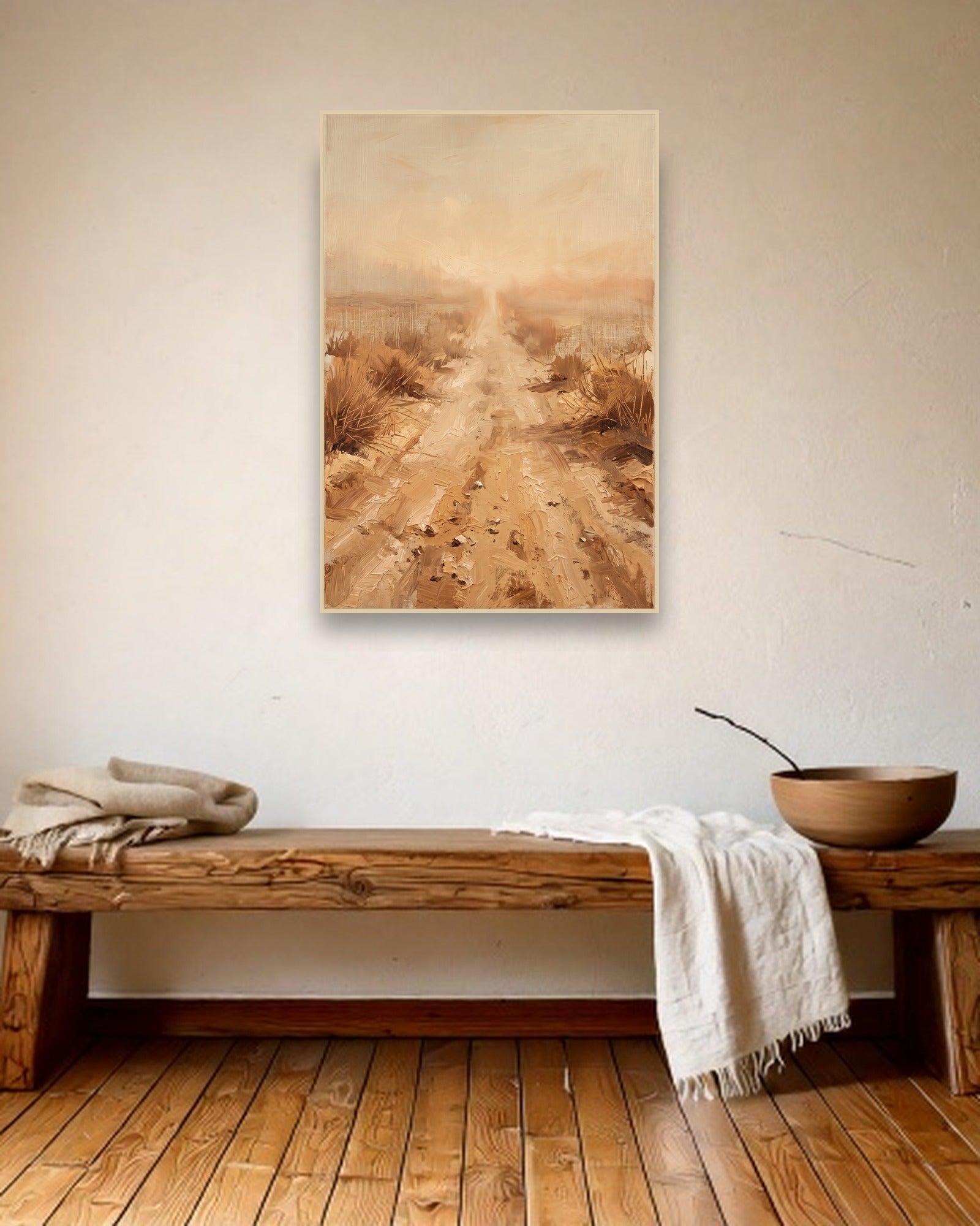 Warm Coast ambiance avec cadre en bois clair dans un intérieur champêtre