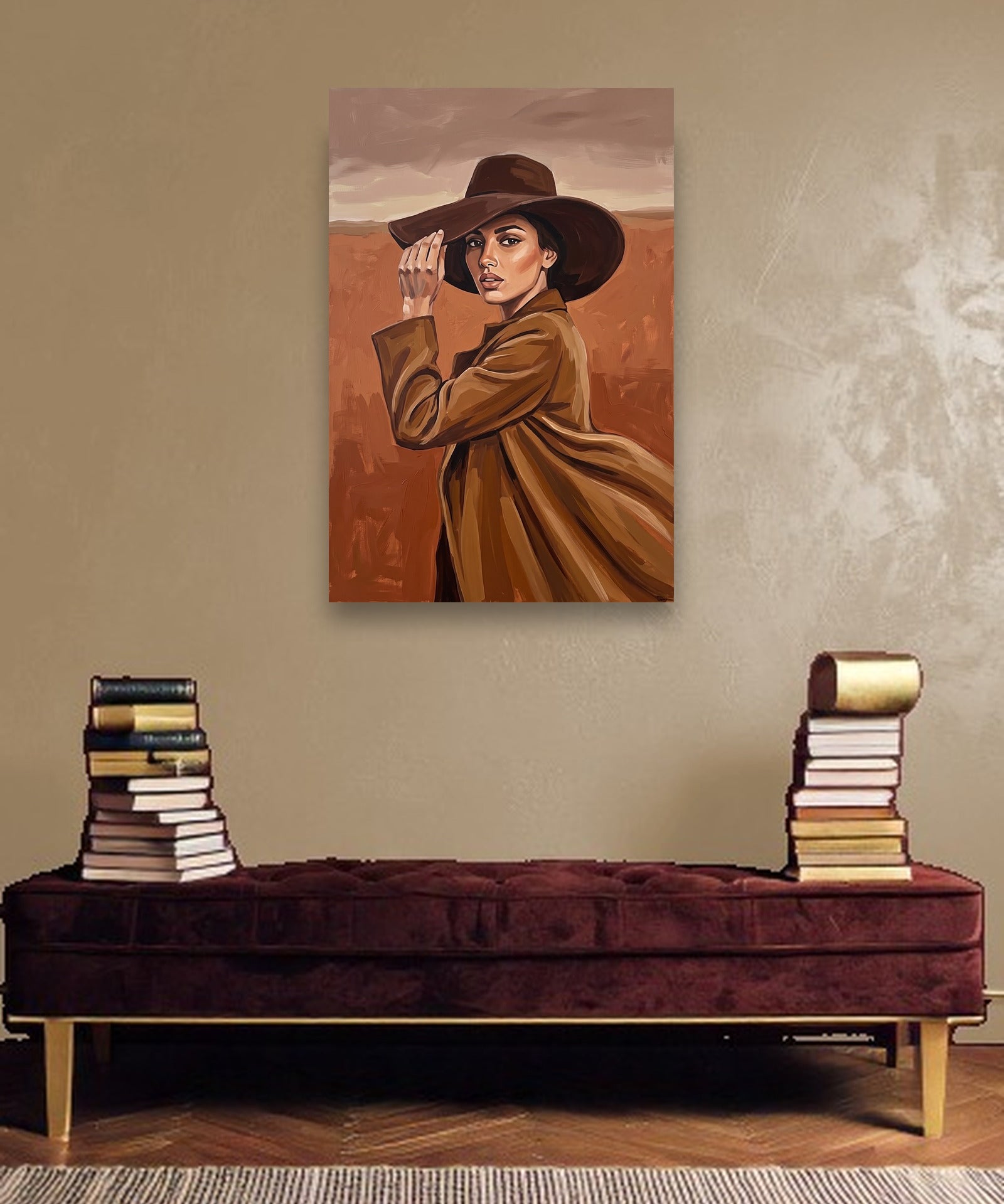 Windswept Brim sfeerbeeld zonder lijst in moderne luxe interieur
