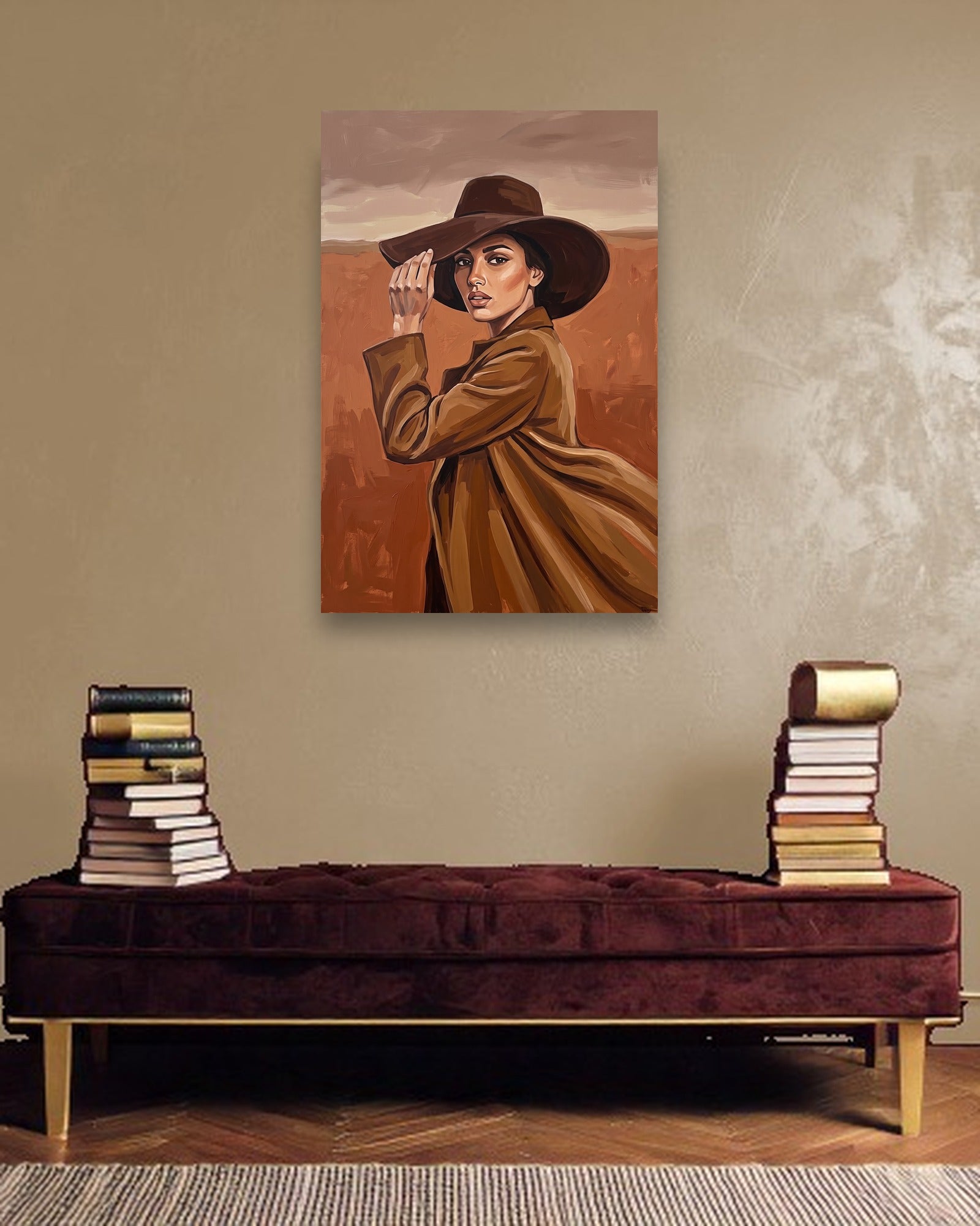 Windswept Brim sfeerbeeld zonder lijst in moderne luxe interieur
