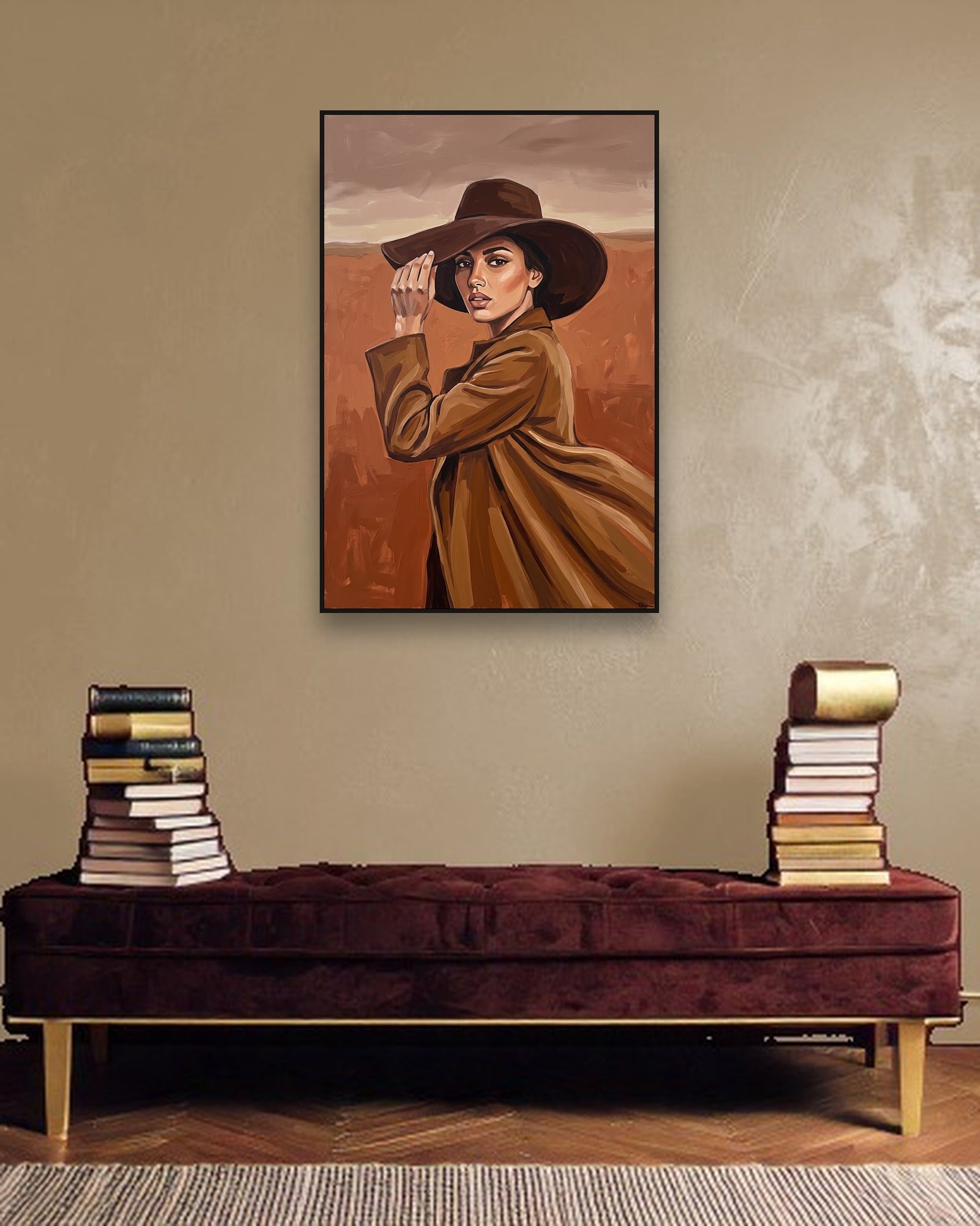 Windswept Brim sfeerbeeld met zwarte baklijst in moderne luxe interieur