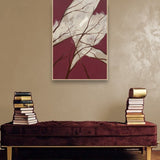Winter Branches Stimmungsbild mit hellem Holzrahmen im modernen Interieur