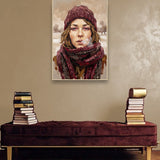 Winter's Breath Stimmungsbild mit hellem Holzrahmen im modernen Interieur