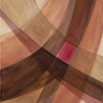 Woven Light - abstract kleurweefsel in roze en bruin, Wandkraft
